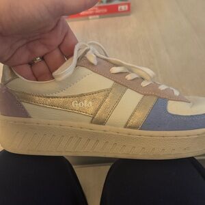 Gola Women's White, Gold, and Purple Sneakers
